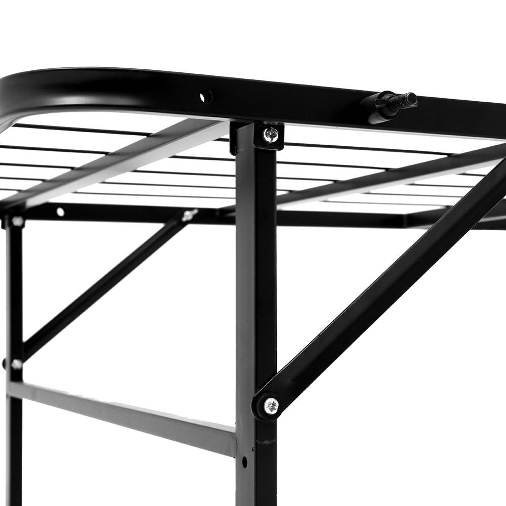 Queen Size Foldable Metal Bed Frame - Black
