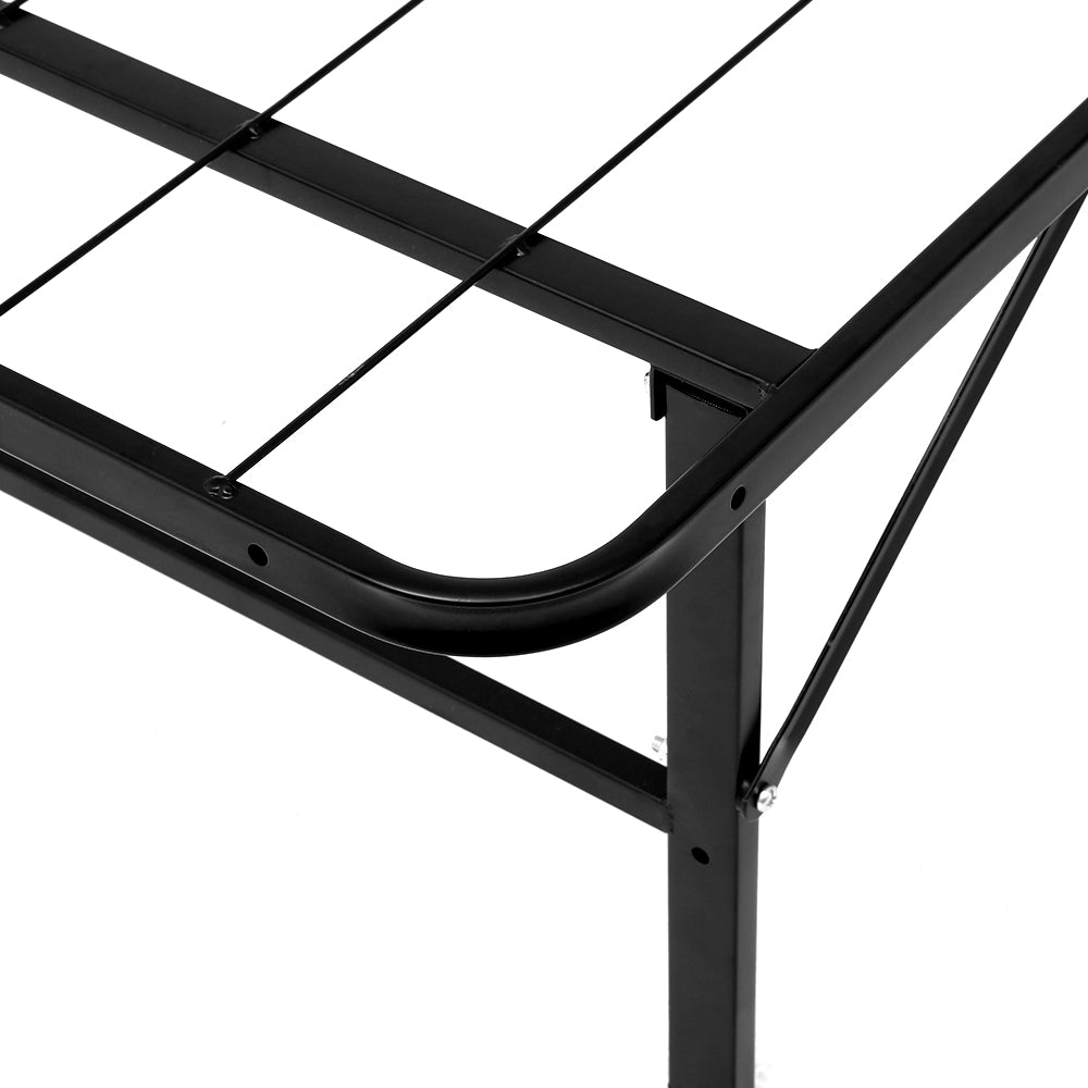 Single Size Folding Bed Frame Metal Bed Black