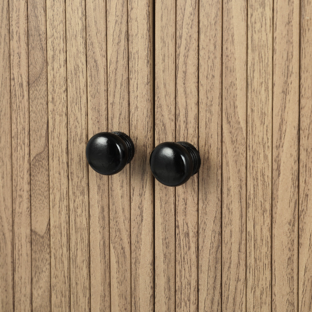 Out of Stock! Free Shipping on this Bedside Table with Sliding Doors - Black