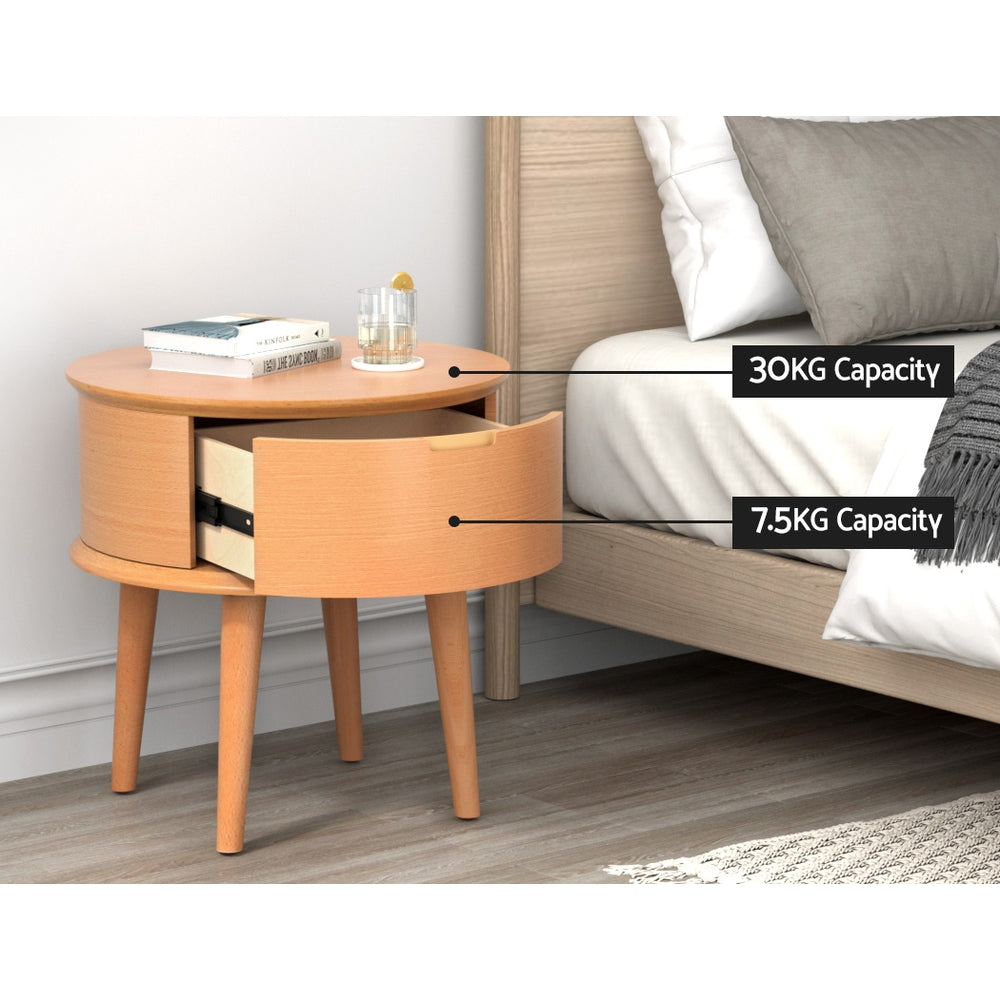 Out of Stock! Bedside Table with Drawers in Oak