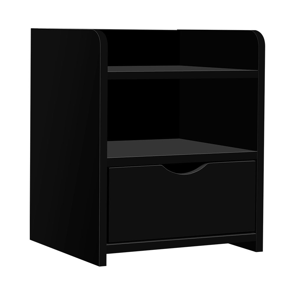 Free Shipping on this Bedside Table with Void and Deep Drawer - Black