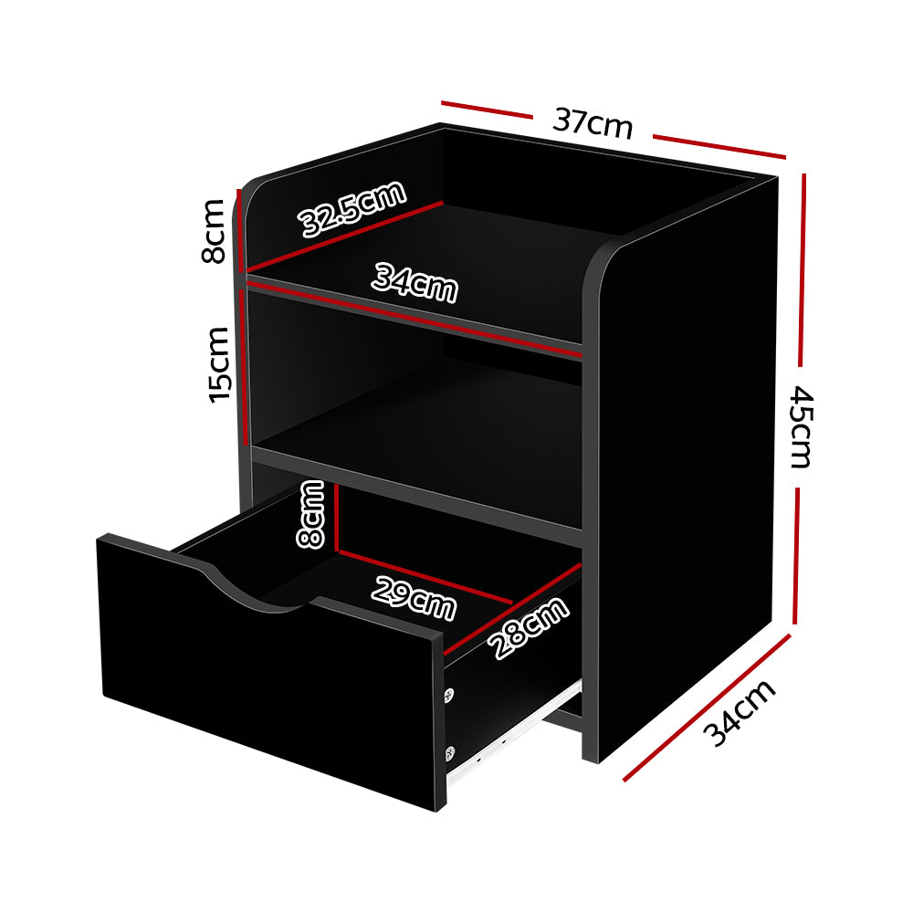 Free Shipping on this Bedside Table with Void and Deep Drawer - Black