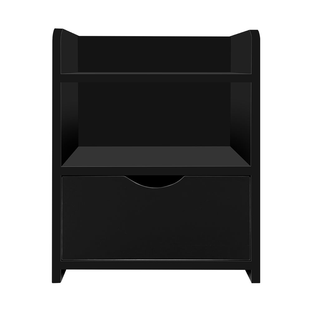 Free Shipping on this Bedside Table with Void and Deep Drawer - Black