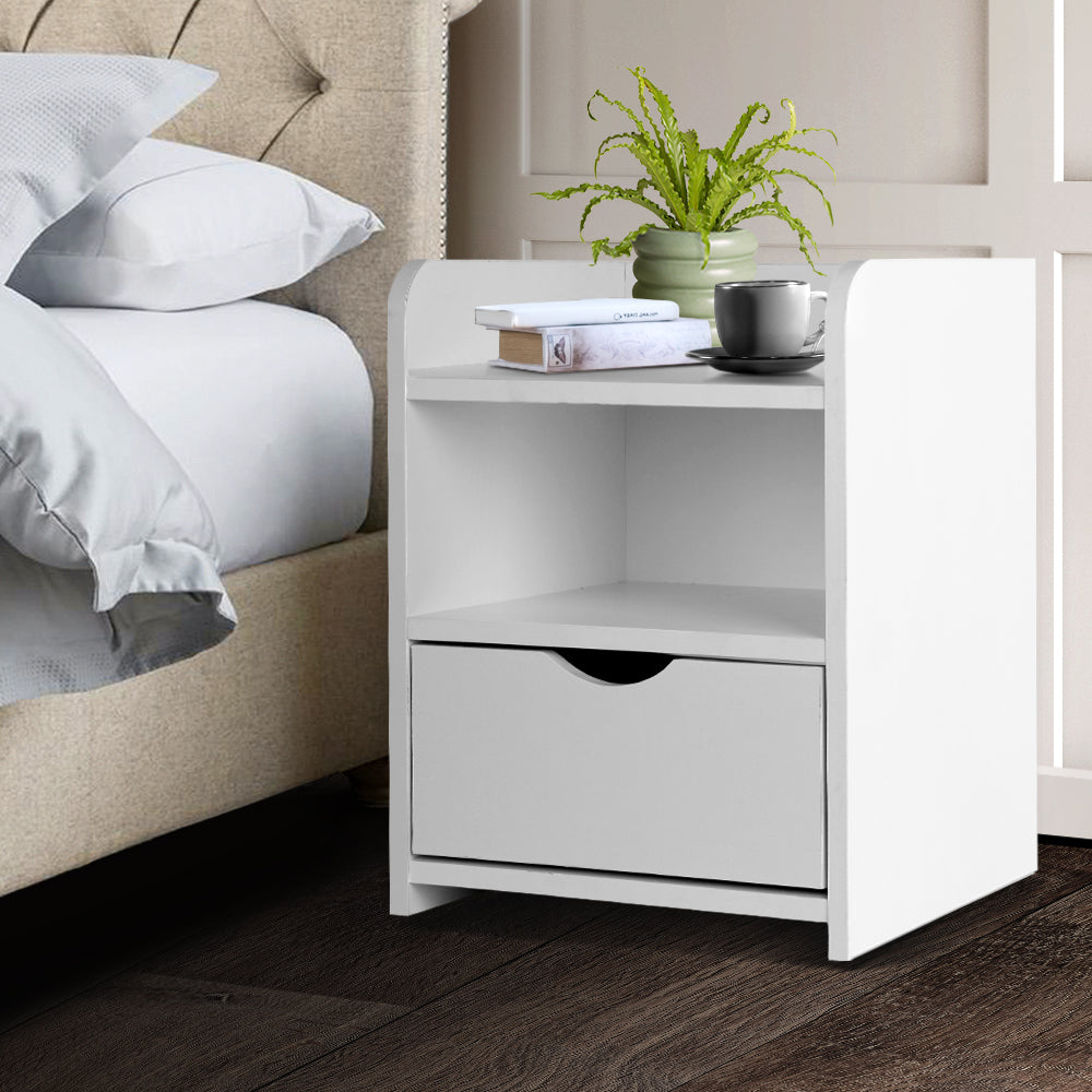Back In Stock! Free Shipping on this Bedside Table With Drawer - White