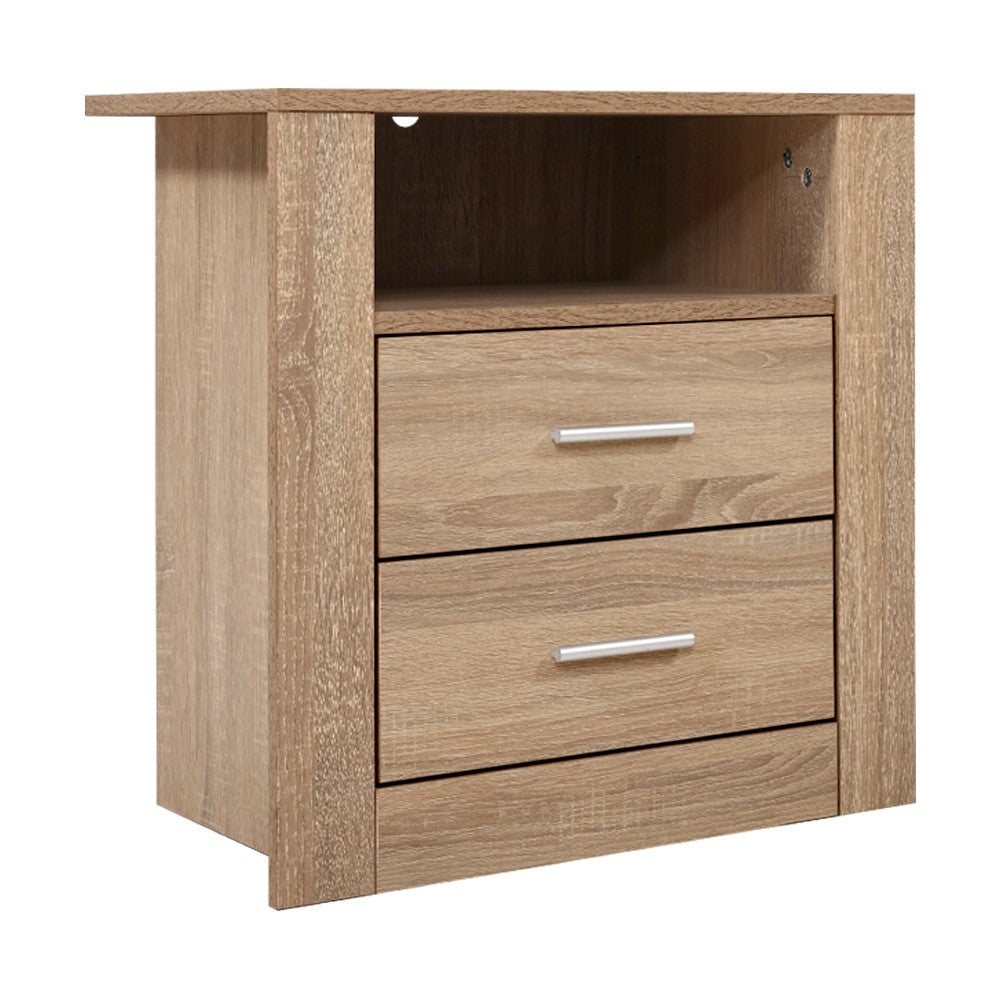 Back In Stock! Bedside Tables With Drawers and Storage Void - Oak