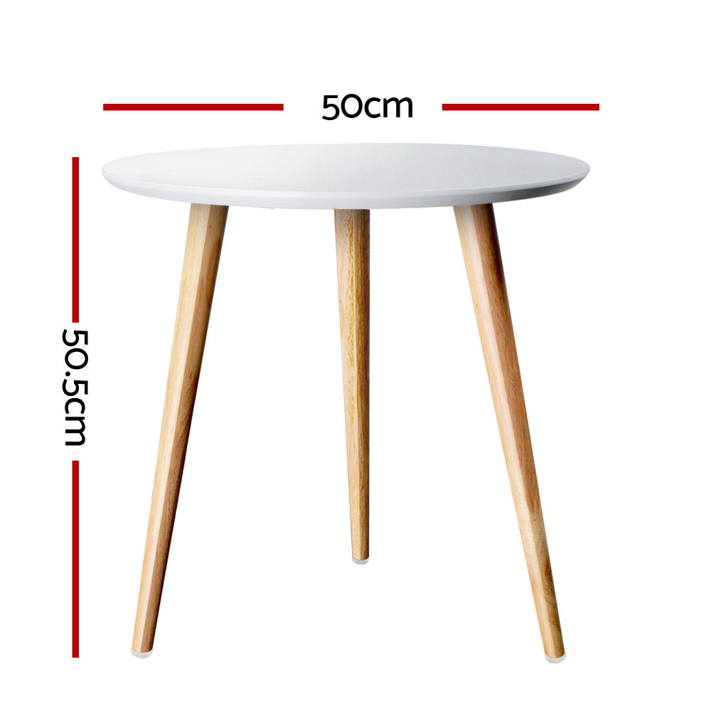 Free Shipping! Bedside/Coffee Table Round Wooden Scandinavian Style
