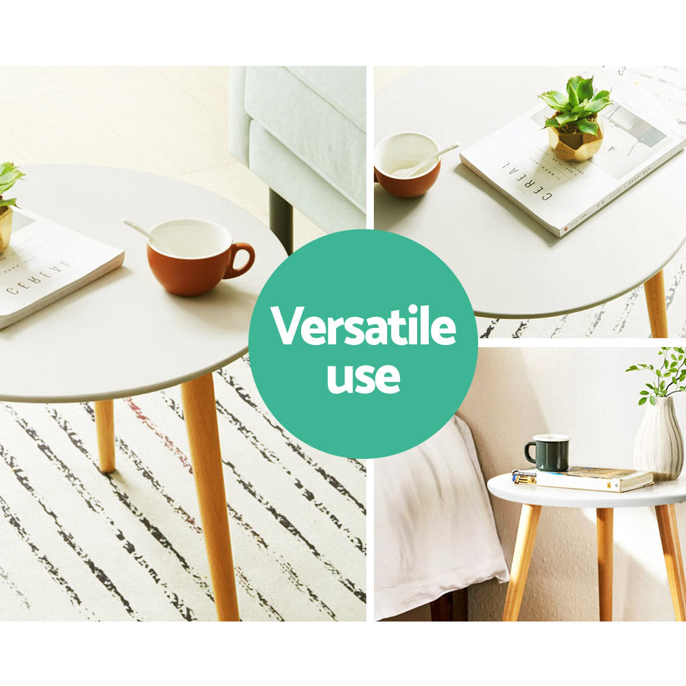 Free Shipping! Bedside/Coffee Table Round Wooden Scandinavian Style