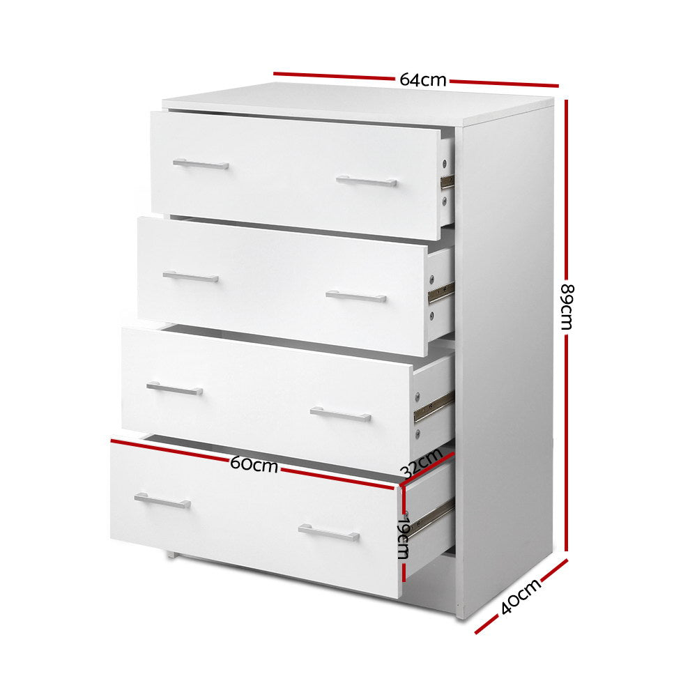 Best Seller! Tallboy 4 Drawers - White