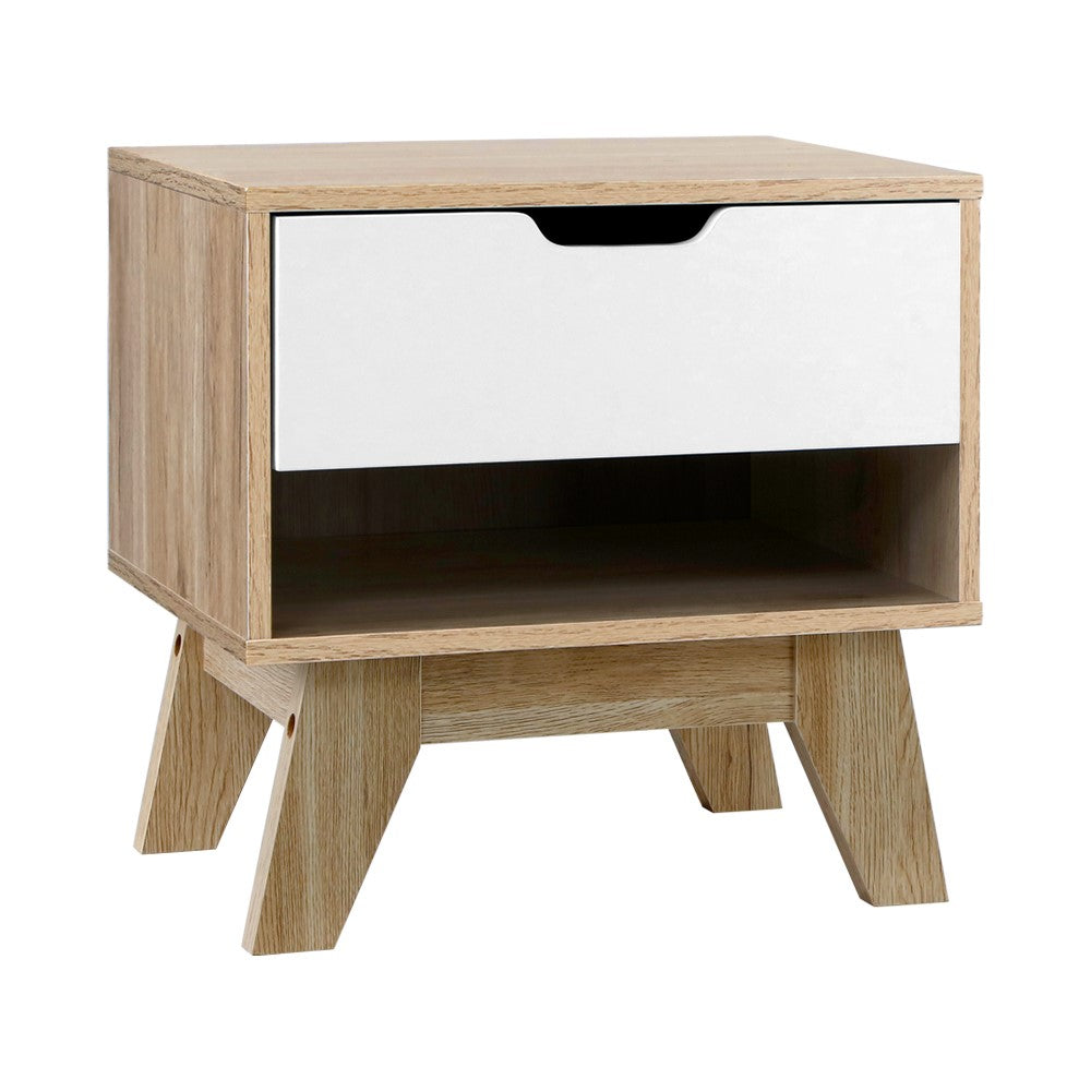 Bedside Table with Single Drawer - Wooden
