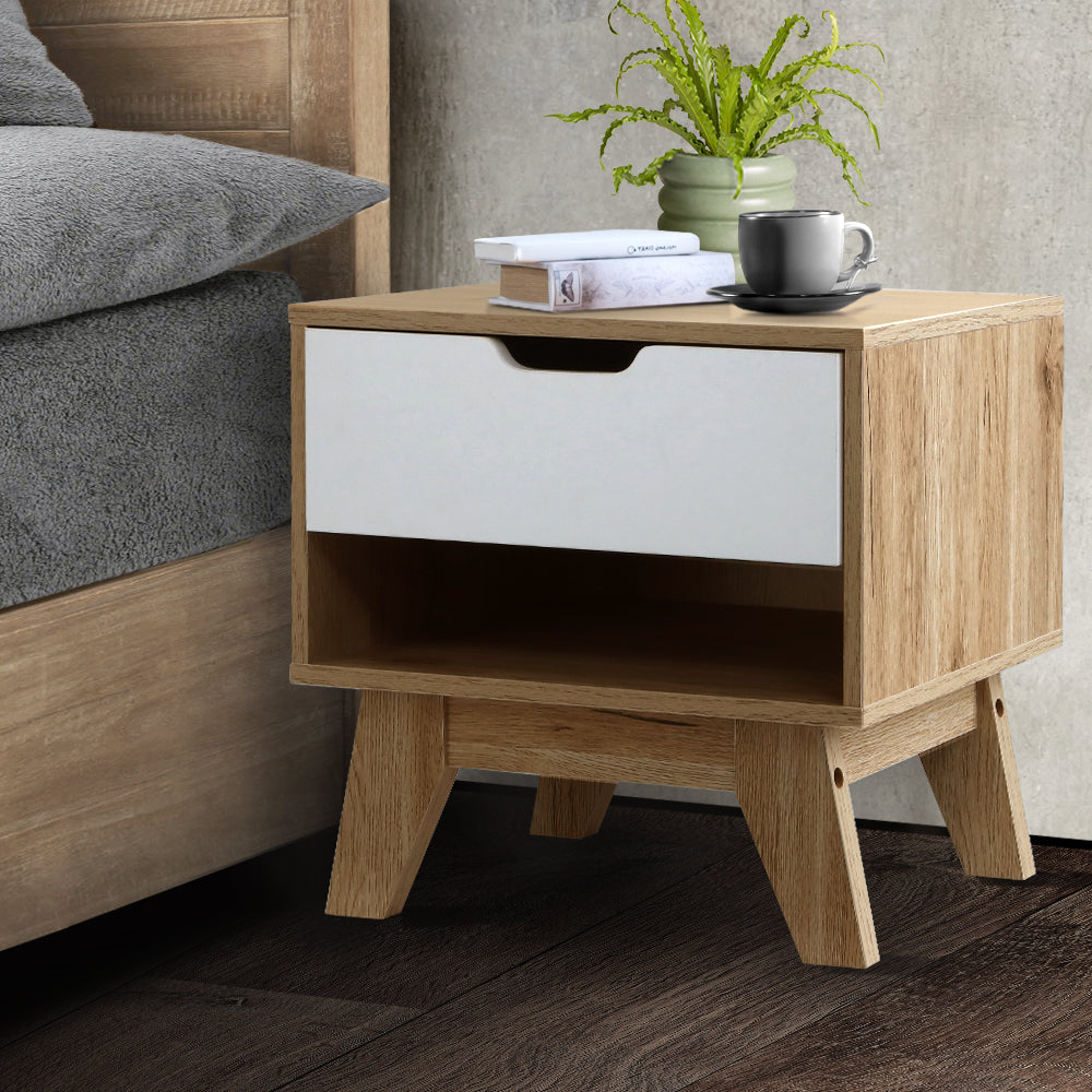 Free Shipping on this Bedside Table with Single Drawer - Wooden