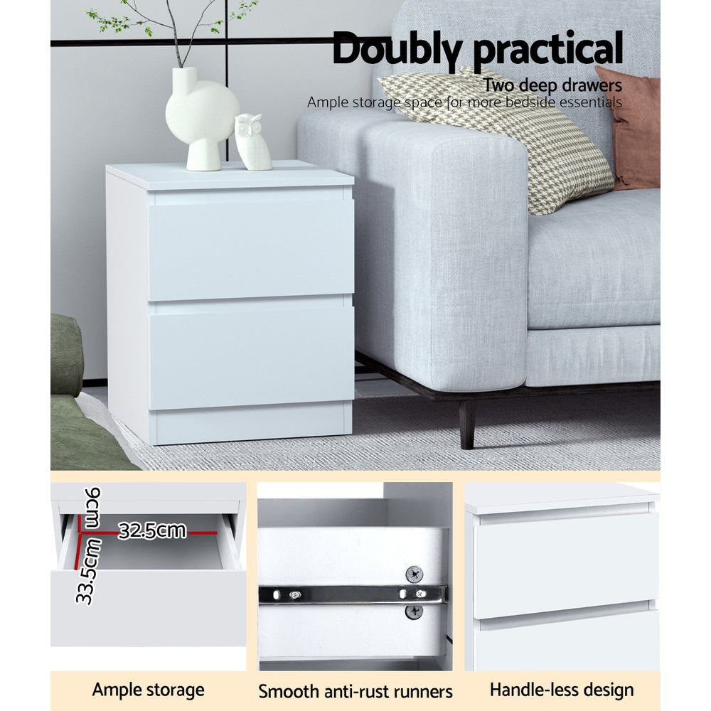 Out of stock! White Bedside Table with Drawers