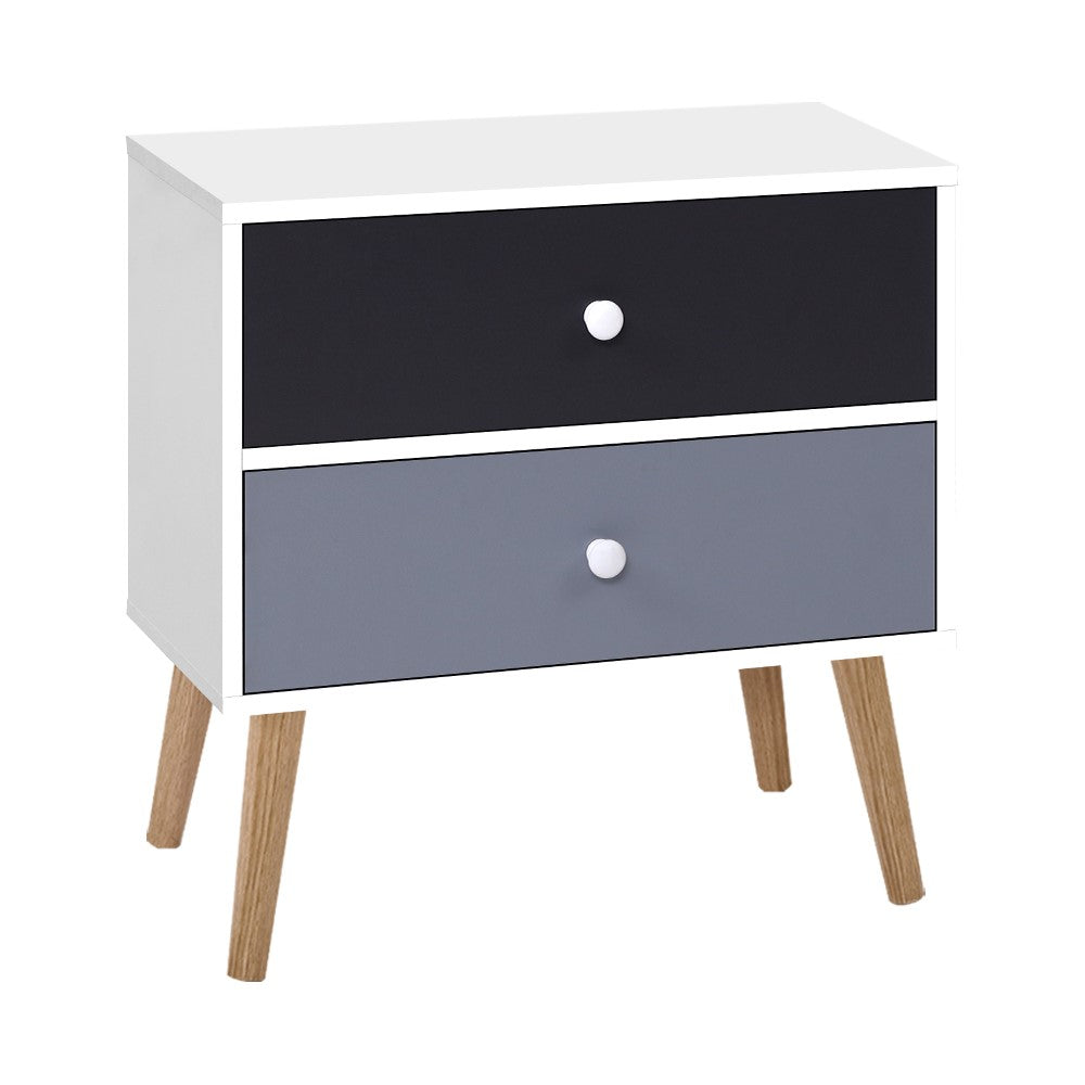 Scandi-inspired Bedside Table With Two-Tone Drawers.