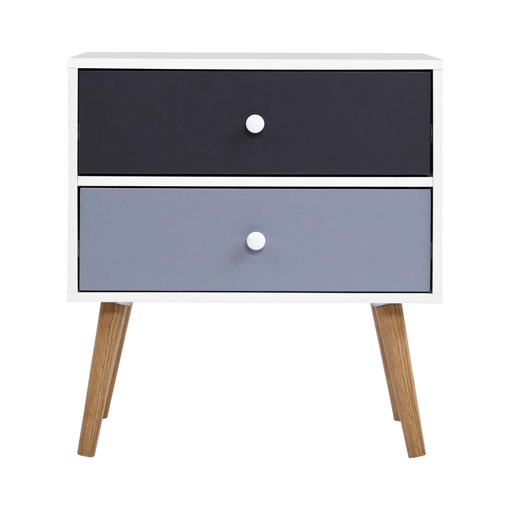 Scandi-inspired Bedside Table With Two-Tone Drawers.