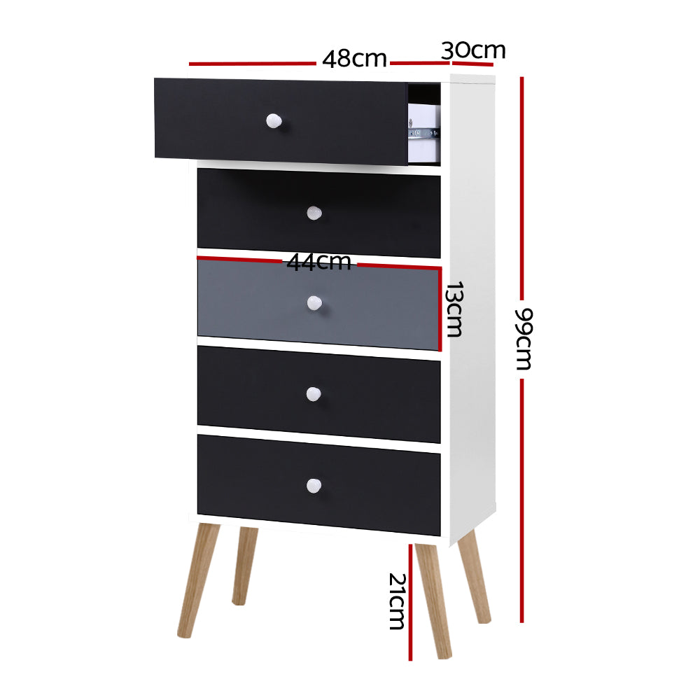 Tallboy Slimline 5 Drawers - Scandi-Inspired – Bedroom Deluxe