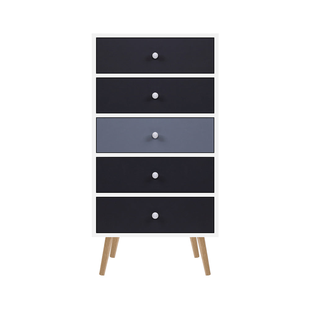 Tallboy Slimline 5 Drawers - Scandi-Inspired