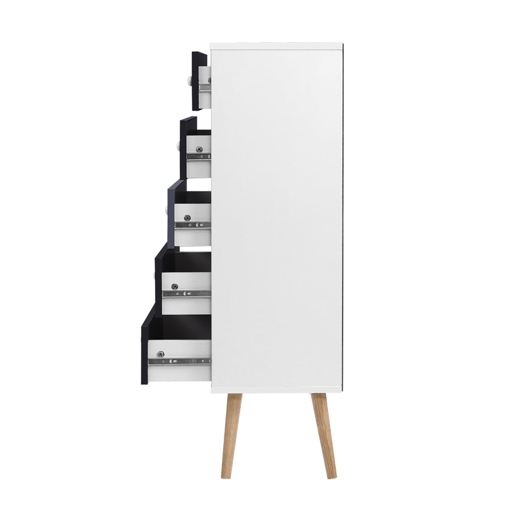 Tallboy Slimline 5 Drawers - Scandi-Inspired