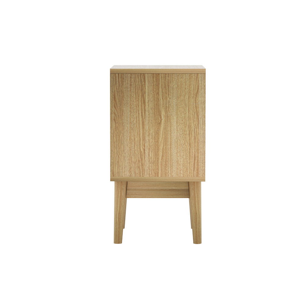 Rattan Bedside Table 2 Drawers