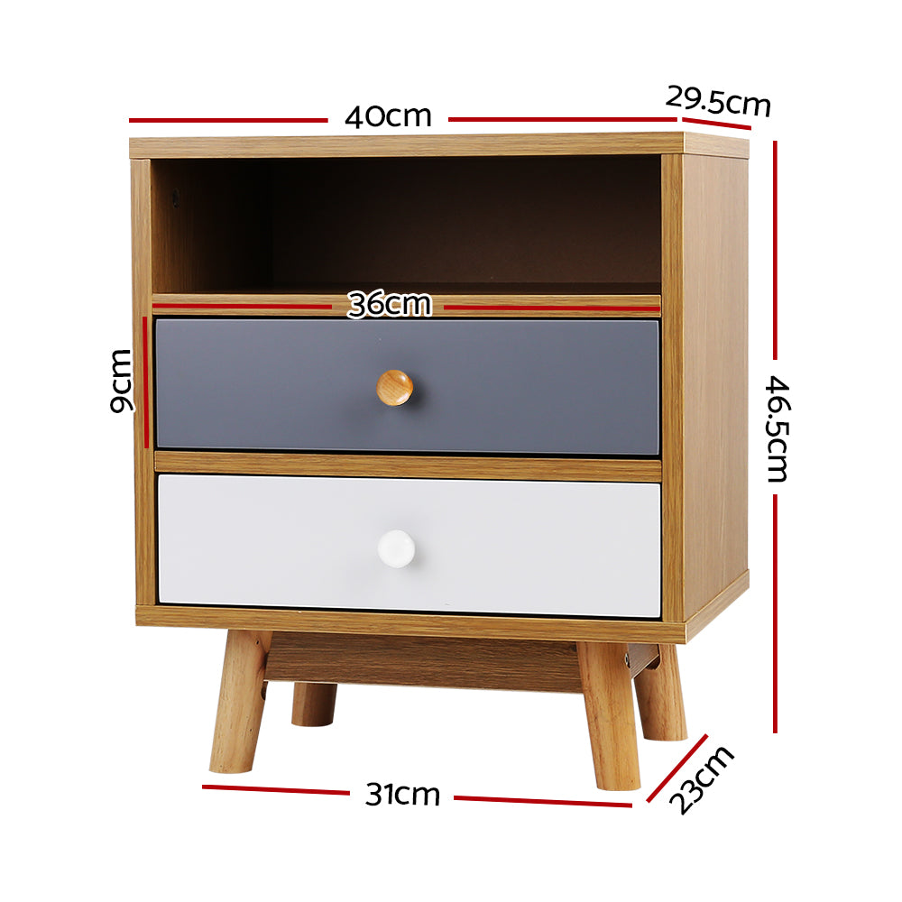 Out of Stock, sorry! Free Shipping on this Two Tone Wooden Bedside Table