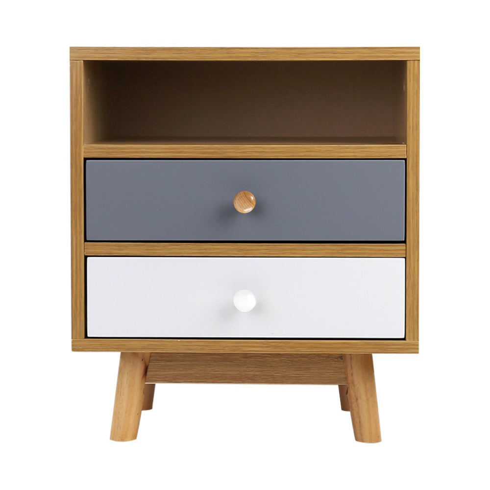 Out of Stock, sorry! Free Shipping on this Two Tone Wooden Bedside Table