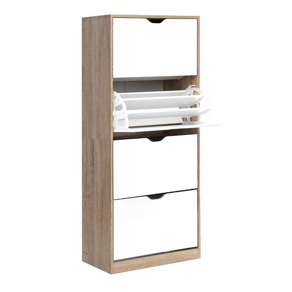 Back In Stock! 48 Pairs Shoe Cabinet Wood and White