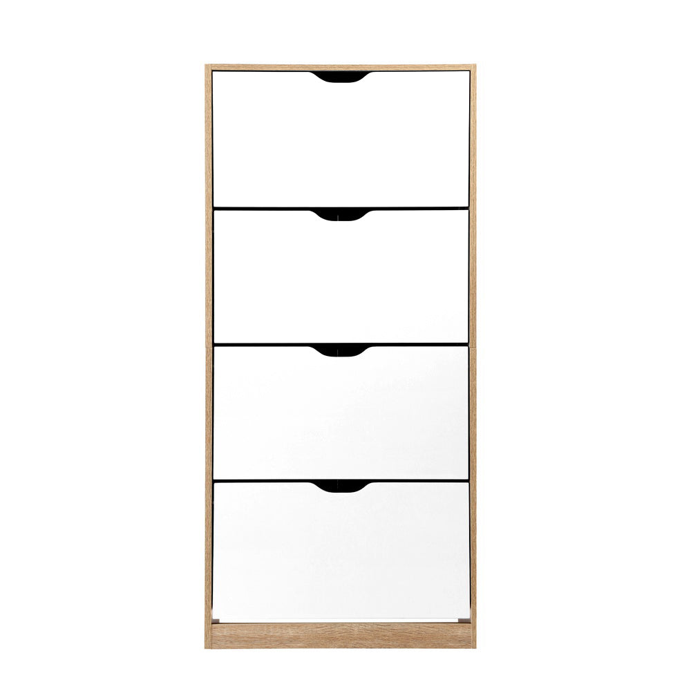 48 Pairs Shoe Cabinet  Wood and White