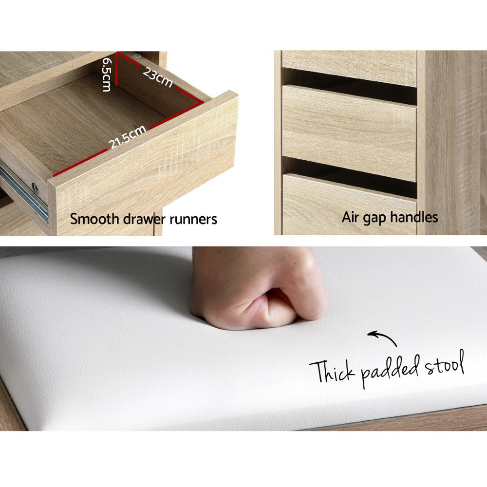 Corner Dressing Table With Mirror And Stool