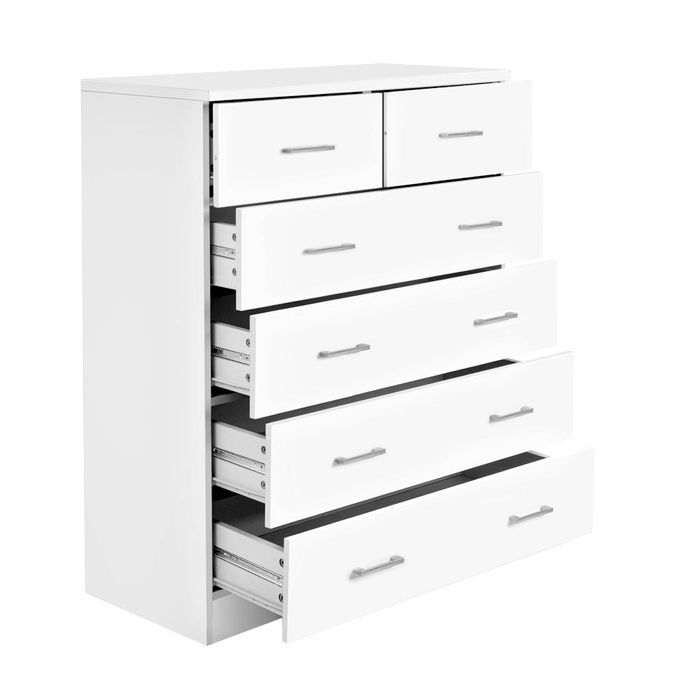 Tallboy 6 Drawers - White