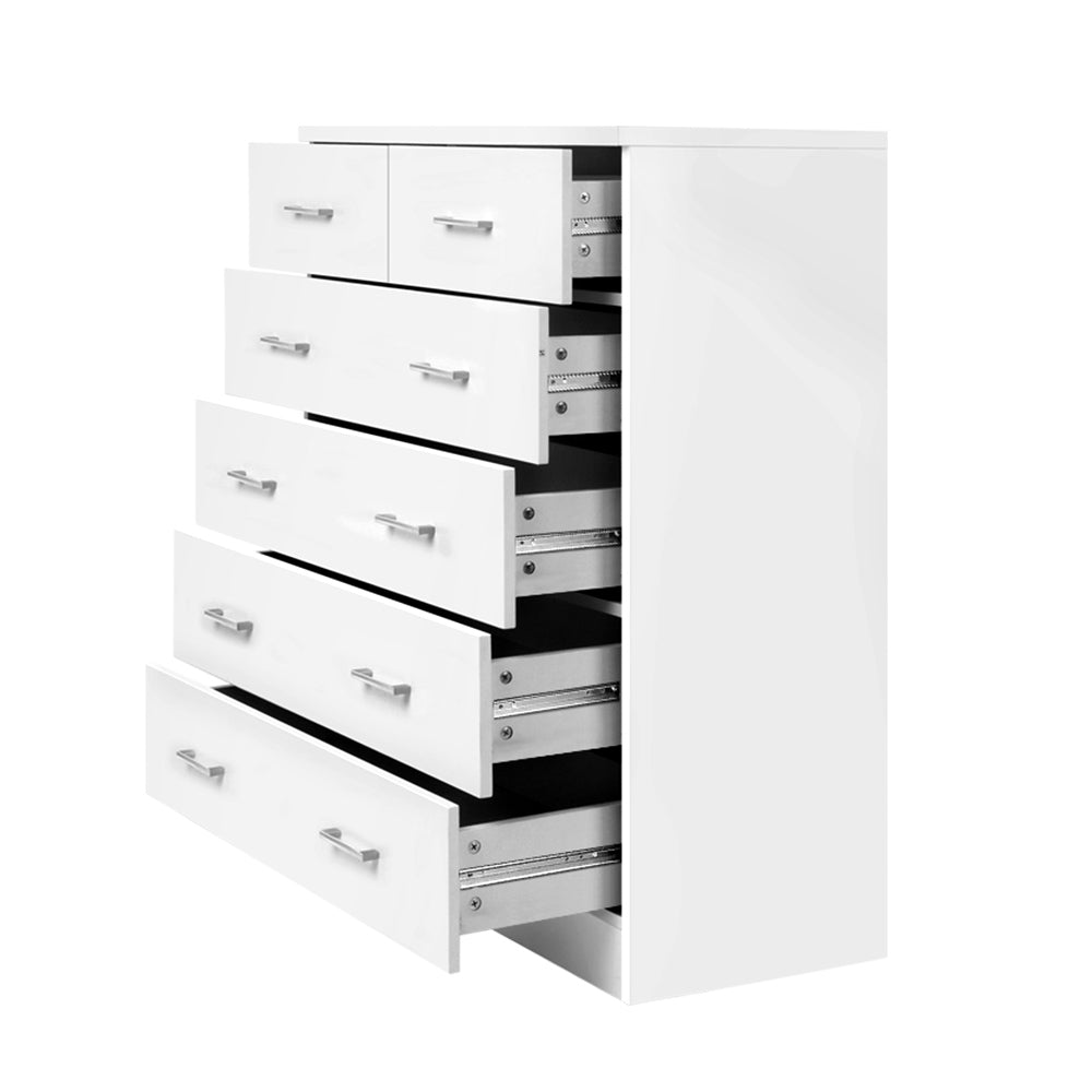 Tallboy 6 Drawers - White