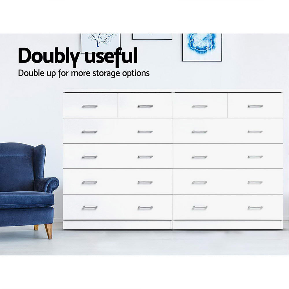 Tallboy 6 Drawers - White