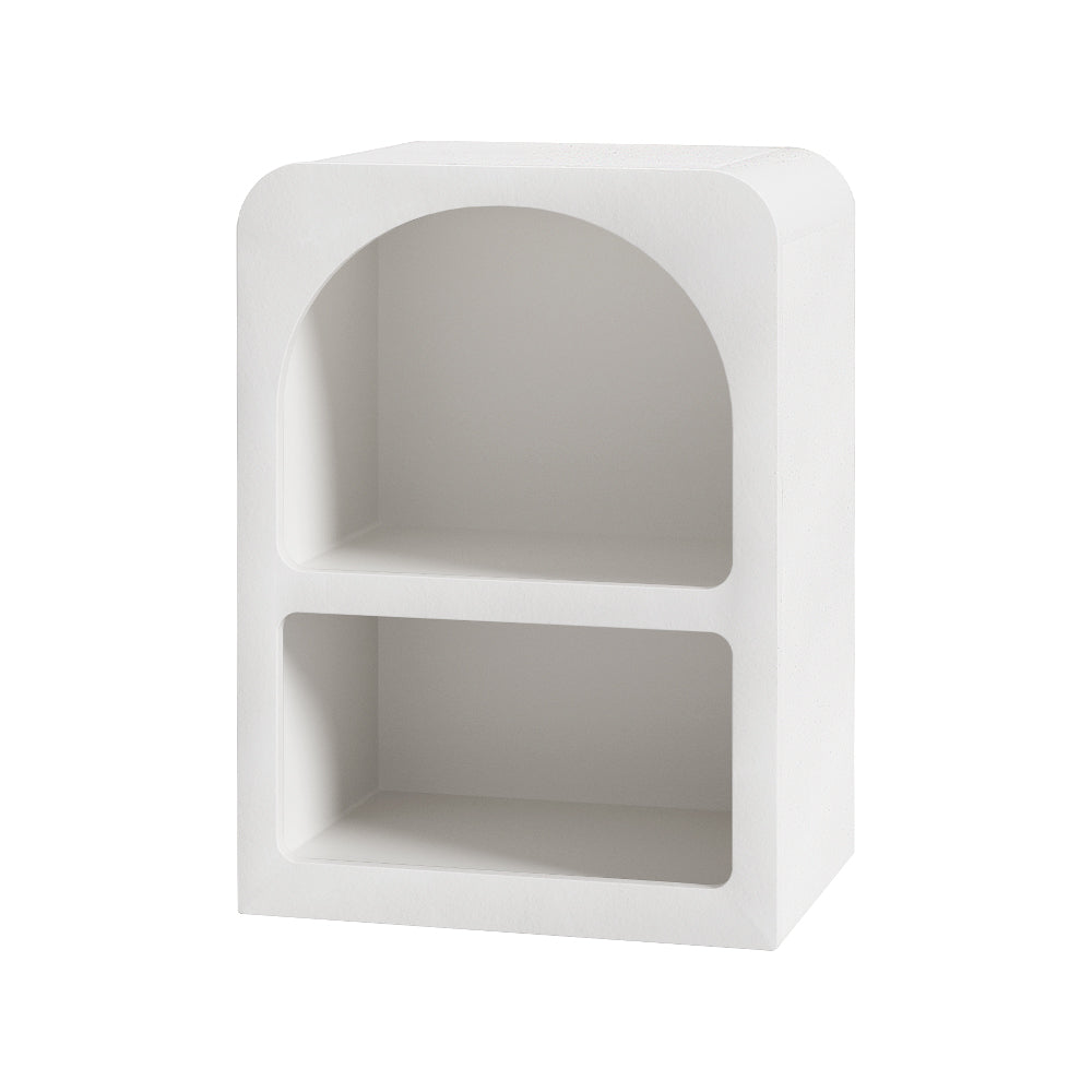 Bedside Table with Shelves - White