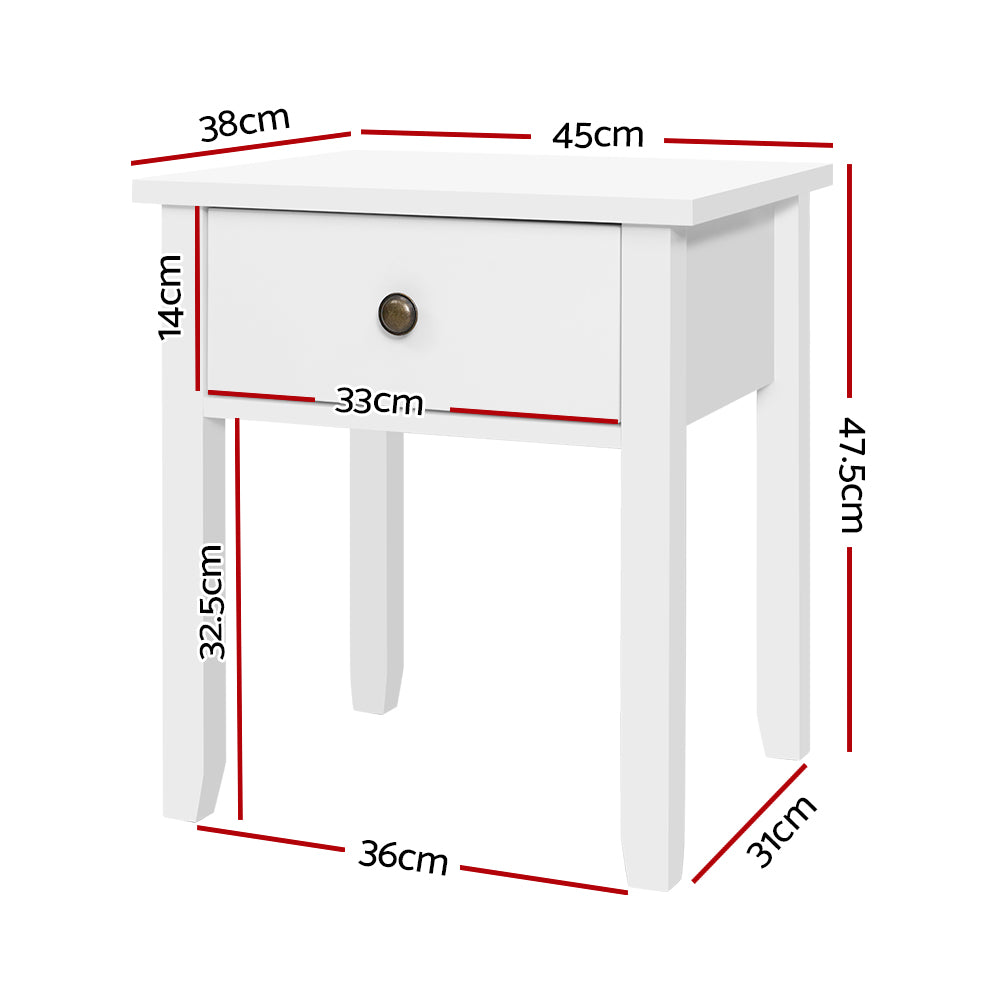 Out of Stock! Free Shipping on this Classic Bedside Table With Drawer - White