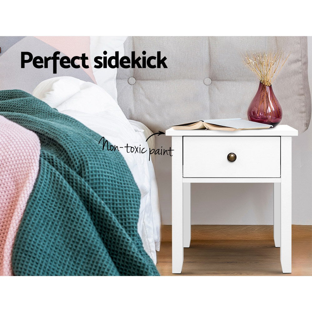 Out of Stock! Free Shipping on this Classic Bedside Table With Drawer - White