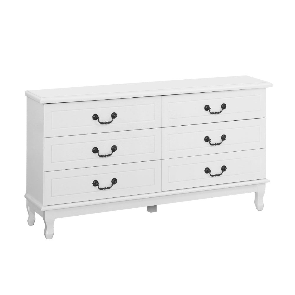 Six Drawer Lowboy - White