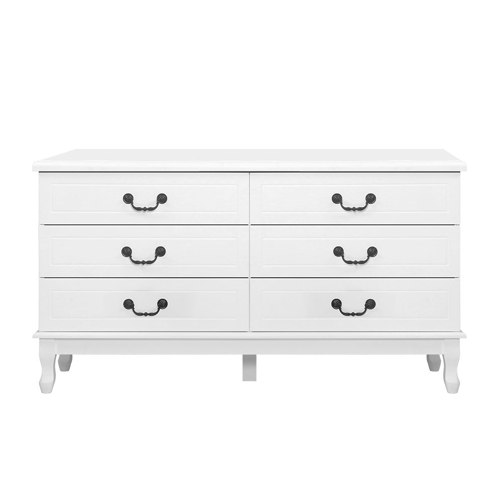 Six Drawer Lowboy - White