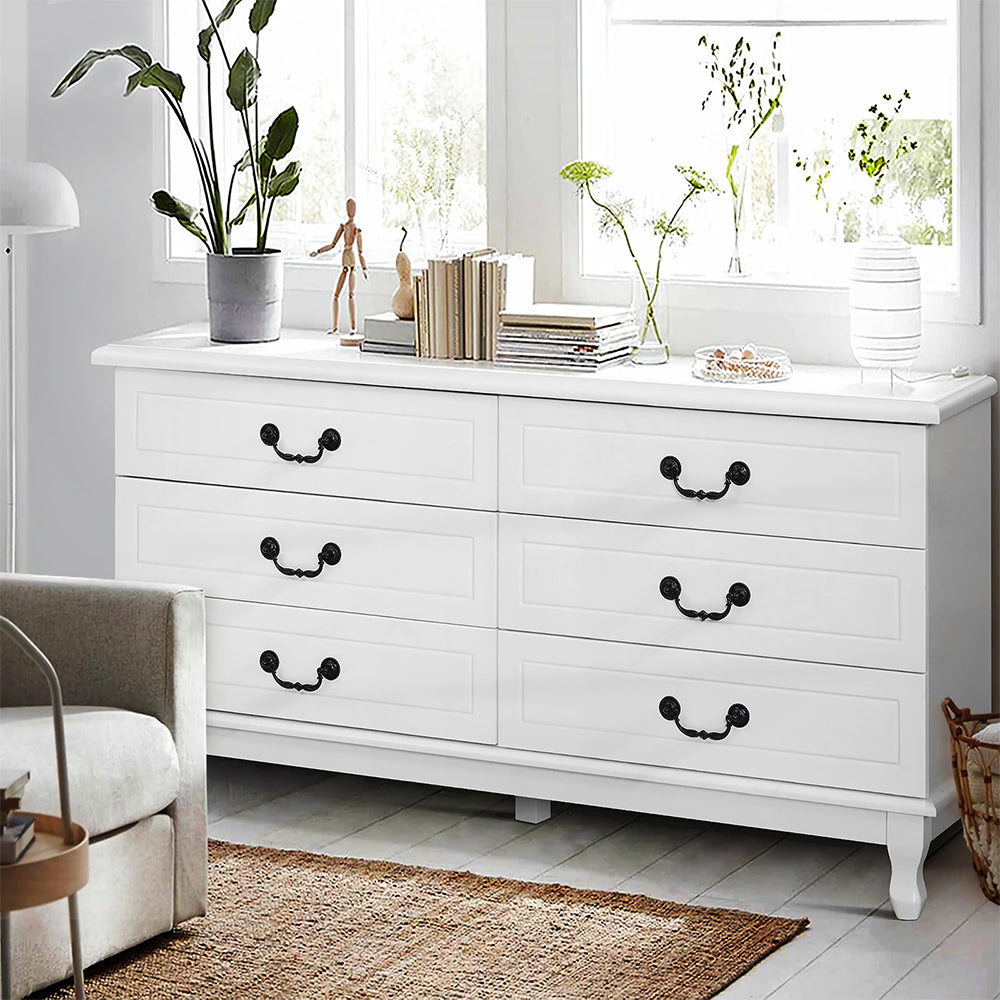 Six Drawer Lowboy - White