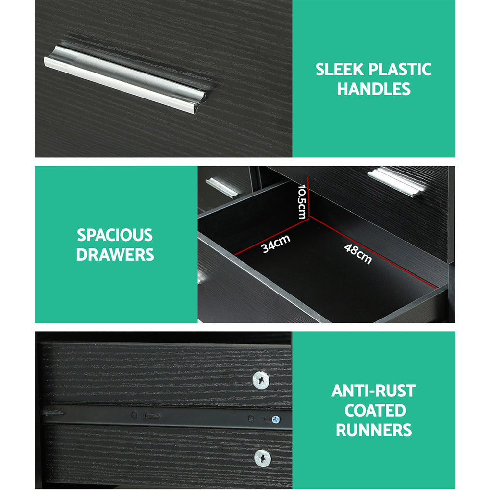 Lowboy Six Drawers - Black