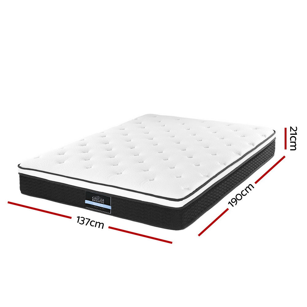Double Size 21cm Thick Medium Firm Euro Top Bonnell Spring Mattress