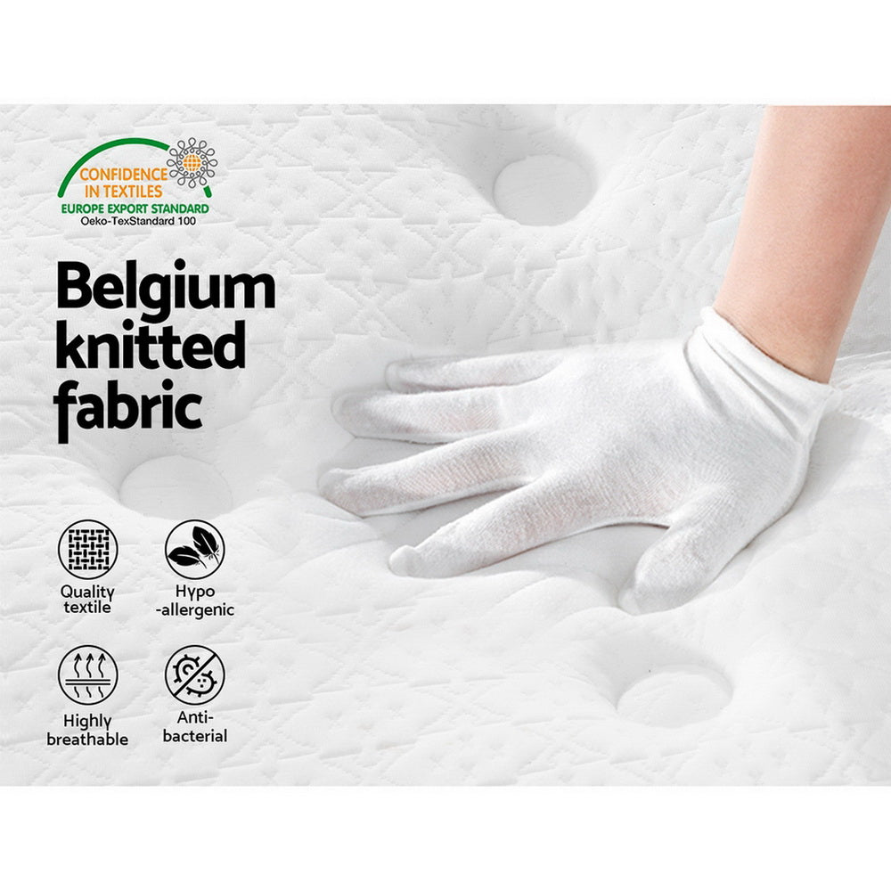 Queen 21cm Thick MEDIUM FIRM Euro Top Bonnell Spring Mattress