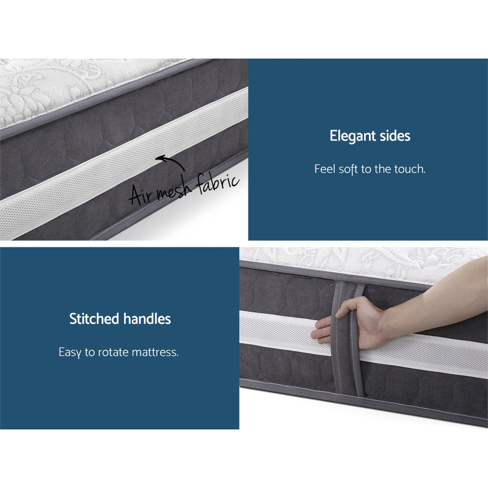 Queen 30cm Thick MEDIUM FIRM 7 Zone Pocket Spring Foam Mattress