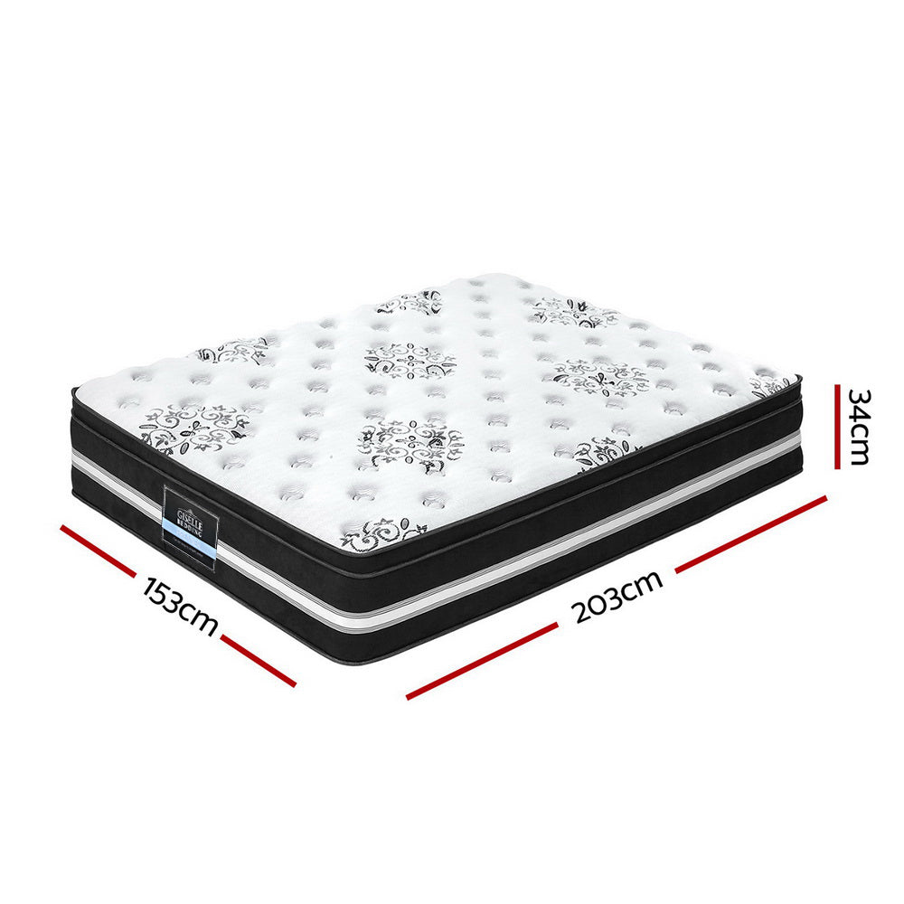 Queen Size 34cm Thick MEDIUM FIRM Euro Top Cool Gel Pocket Spring Mattress