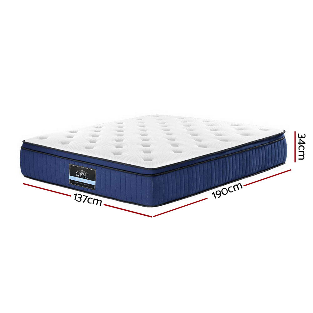 Double Size 34cm Thick Euro Top Cool Gel Pocket Spring Mattress