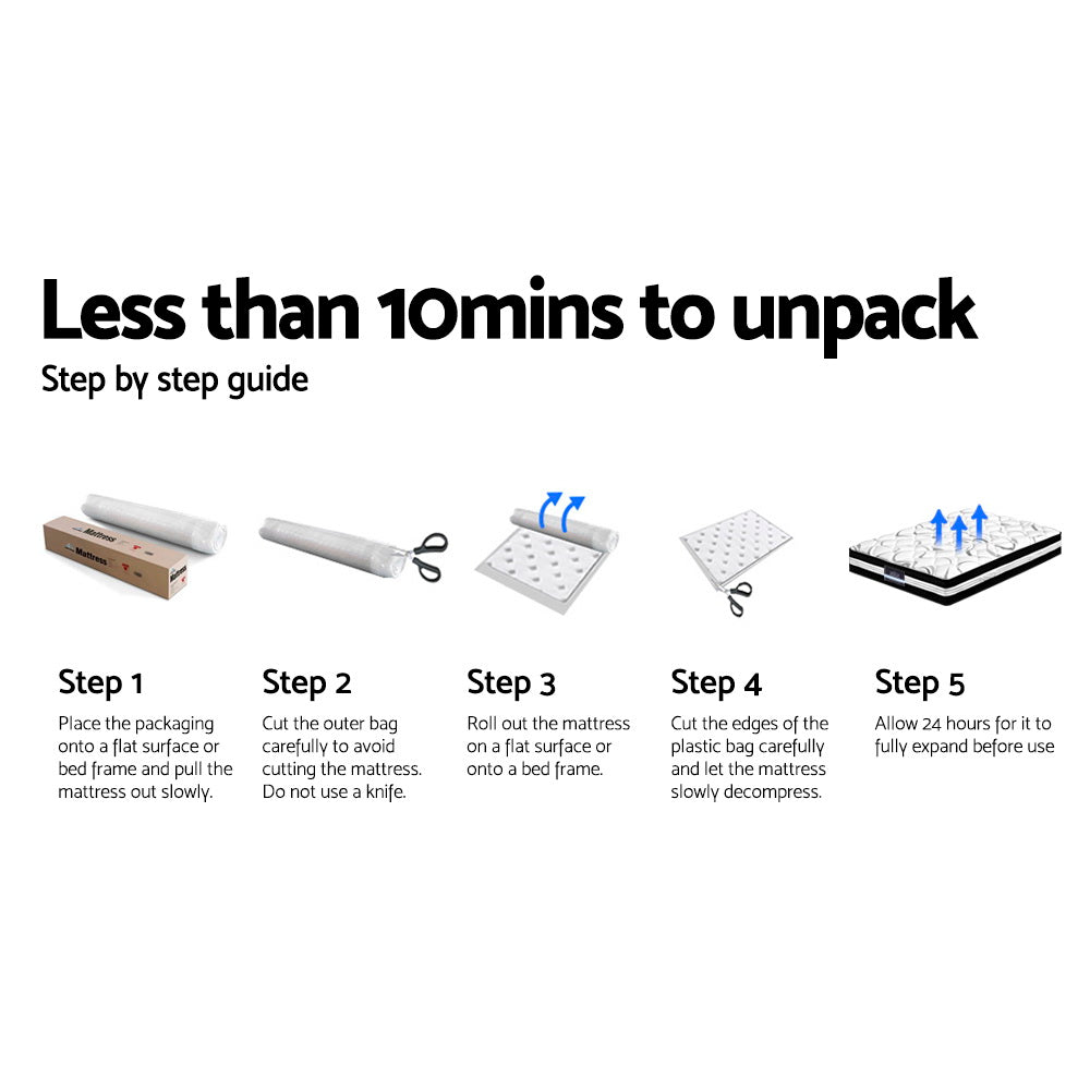 Double Size 31cm Thick Euro Top Pocket Spring Mattress