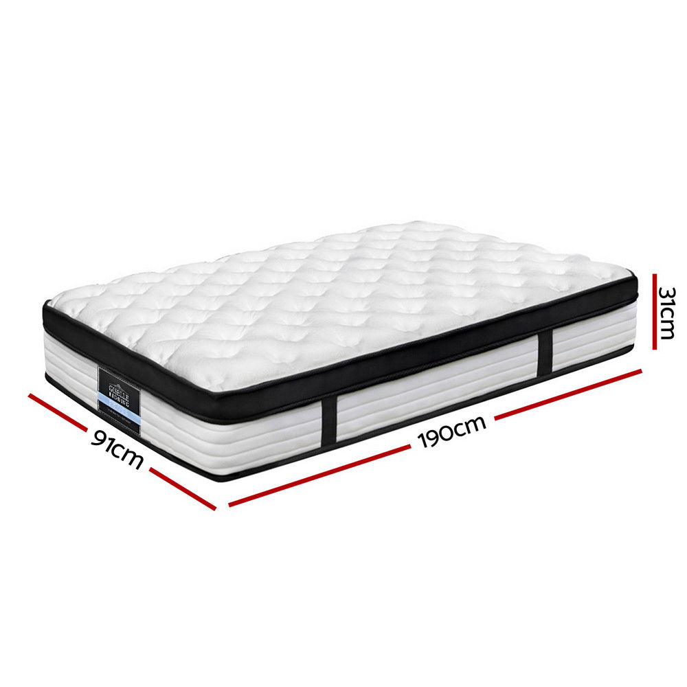 Single Size 31cm Thick Devon Euro Top Pocket Spring Mattress