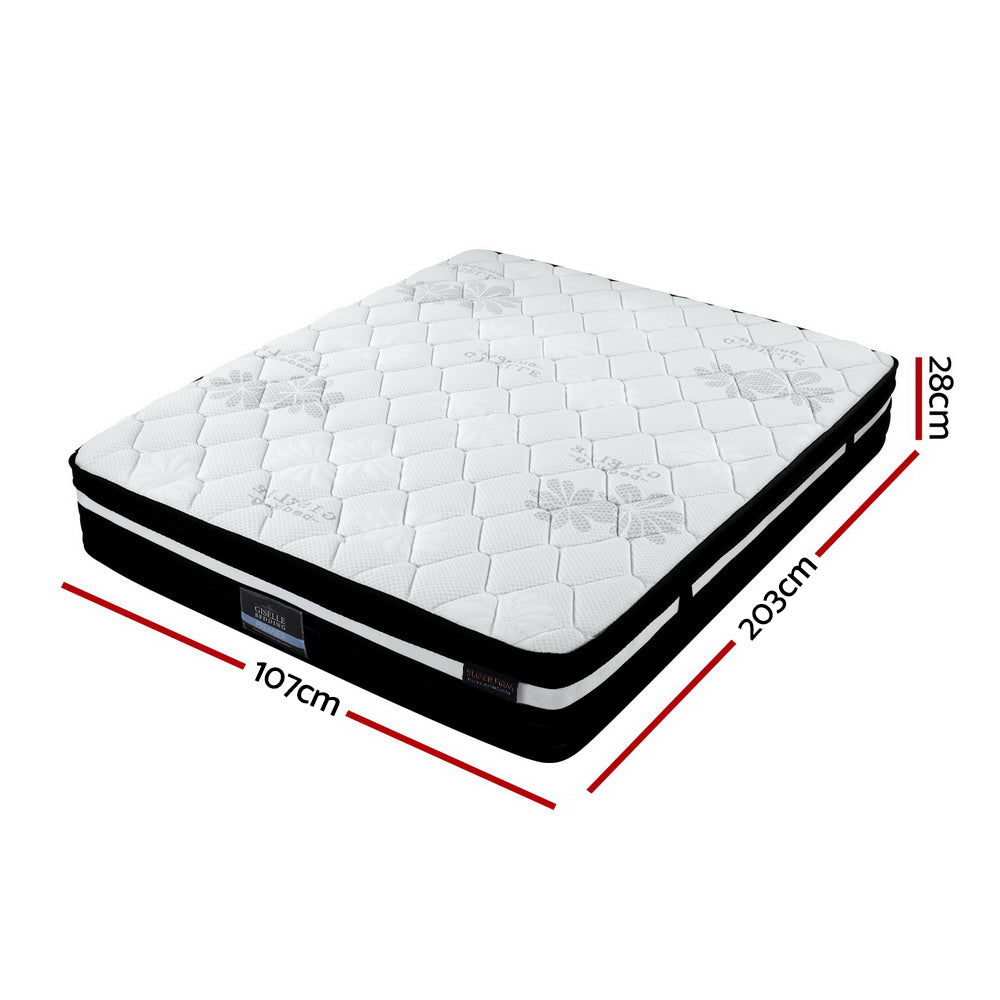 King Single Size Extra Firm 28cm Thick 7 Zone Pocket Spring Foam Mattress