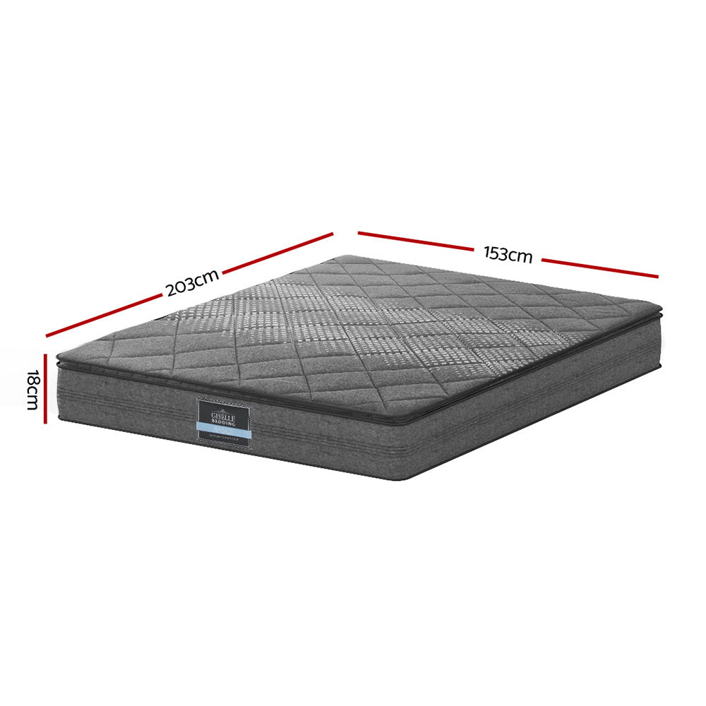Queen 18CM Thick Medium Firm Pillow Top Spring Foam Mattress