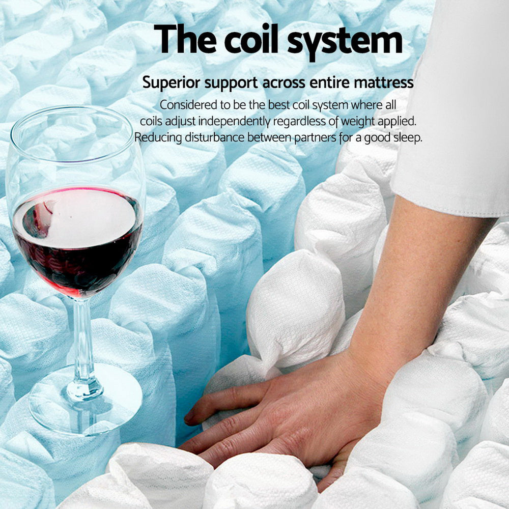 Double Size 30cm Thick Super Firm Euro Top Pocket Spring Mattress