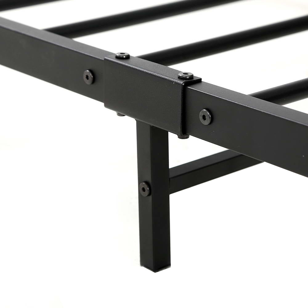 Queen Size Metal Bed Frame Base Black