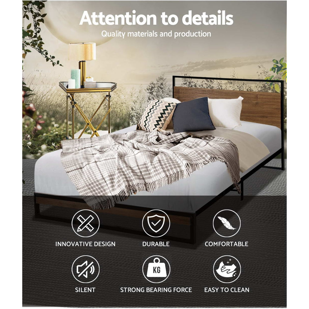 Single Size Bed Frame Metal - Black