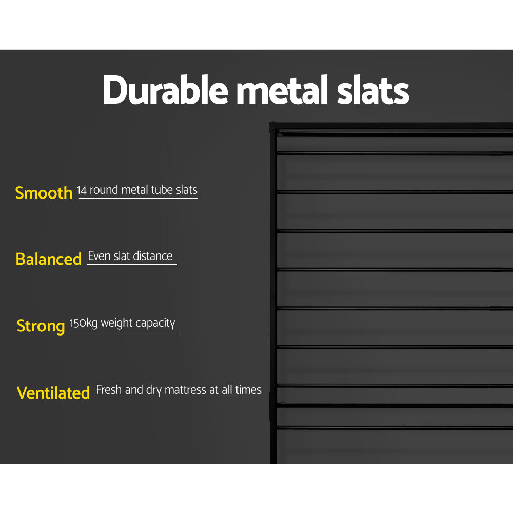 Single Size Bed Frame Metal - Black