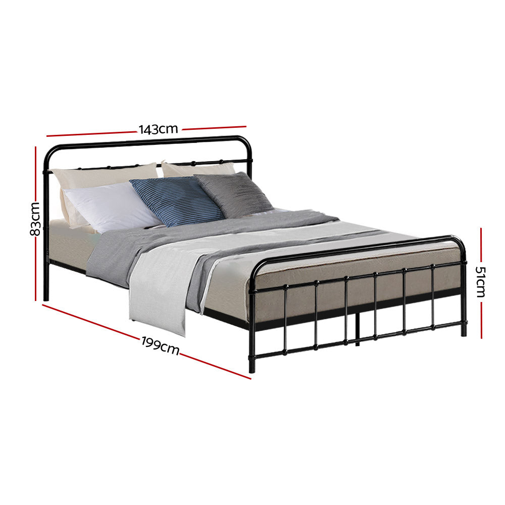 Double Size Bed Frame Metal - Black
